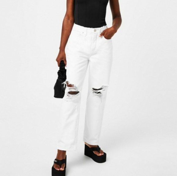 NWT Good American White 90s Distressed Jeans Size 6 - Picture 2 of 14